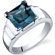 Oravo Step Design Princess Cut 3.25 carats Ring in Sterling Silver