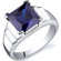 Oravo Step Design Princess Cut 3.25 carats Ring in Sterling Silver