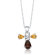 Oravo 4.25 cts Pear Shape Garnet Citrine Pendant Earrings in Sterling Silver Free 18 inch Necklace