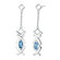 Oravo 2.75 carats Marquise Shape London Blue Topaz Pendant Earrings Set in Sterling Silver