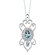 Oravo 5.00 carats Oval and Round Shape Swiss Blue Topaz Pendant Earrings Set in Sterling Silver