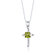 Oravo Sterling Silver Cross Design 2.50 Carats Princess Cut Peridot Pendant Earrings and 18" Necklace Set
