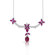 Oravo Glamorous Allure Multishape Ruby and White CZ Gemstone Necklace in Sterling Silver