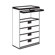 Great Openings 15" Receding Door Lateral File with Five Fixed Shelves