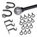 Elegant Home Fashions Marina 20 Piece Window Hardware Set in Silver and Matte Black