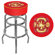 Trademark Global Fire Fighter Logo Padded Bar Stool