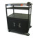 Buhl Height Adjustable AV Media Cart with Security Cabinet - Two Stationary Shelves / Laptop Shelf