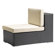 dCOR design Cartagena Outdoor Armless Deep Seating Chair in Chocolate