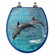 Topseat 3D Ocean Series Two Dolphins Jumping Round Toilet Seat