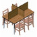 Jonti-Craft Rectangular Laminate Study Carrel Desk with 4 Carrels