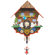 Black Forest Chalet Carved 8" Clock with Swinging Girl