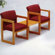 Lesro Classic Two Ergo Back Chairs with Center Table
