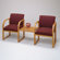 Lesro Contour Full Back Two Chairs with Center Table