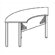 Mayline Group Encounter: 67" x 24" Crescent Meeting/Training Table