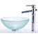 Kraus Broken Glass 14" Vessel Sink and Bamboo Faucet