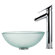 Kraus Frosted Glass 14" Vessel Sink and Decus Bathroom Faucet in Chrome