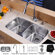 Kraus 32" Undermount 50/50 Double Bowl Kitchen Sink with 18.5" Faucet and Soap Dispenser