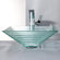 Kraus Clear Alexandrite Glass Vessel Sink and Single Hole Faucet with Single Handle