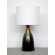 Babette Holland Nina Table Lamp with White Linen Shade in Charcoal and Orange Burst