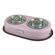 Buckingham Double Dog Bowl in Pink