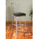 American Heritage Alexa Stool in Silver with Black Microfiber