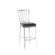 American Heritage Alexa Stool in Silver with Black Microfiber
