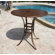 Hospitality Rattan Outdoor Slatted Aluminum Round Pub Bar Table