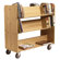 Diversified Woodcrafts 11" Solid Oak Book Truck With 4 Sloped & 1 Flat Shelf