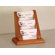 Wooden Mallet Three Pocket Counter Top Business Card Holder