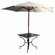 Pangaea Home and Garden Folding Easy to Assemble Iron Square Dining Table with 2" Umbrella Holder