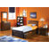 Atlantic Furniture Brooklyn Platform Bed with Raised Panel Drawers in Antique Walnut