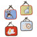 Bacati ABC123 - 4 Piece Wall Hangings in Multi