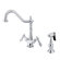 Elements of Design Heritage Deck Mount Double Handle Single Hole Kitchen Faucet with Metal Lever Handles