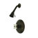 Elements of Design Vintage Thermostatic Pressure Balanced Shower Faucet with Porcelain Cross Handles