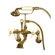 Elements of Design Hot Springs Double Handle Wall Mount Clawfoot Tub Faucet Trim Porcelain Lever Handle