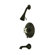 Elements of Design Heritage Thermostatic  Pressure Balanced Tub and Shower Faucet with Porcelain Cross Handles