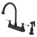 Elements of Design Restoration Deck Mount Double Handle Centerset Kitchen Faucet with Porcelain Lever Handles and Side Spray