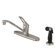 Elements of Design Single Handle Centerset Kitchen Faucet with Loop Handle with Brass Side Spray