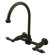 Elements of Design Heritage Double Handle Wall Mount Bridge Kitchen Faucet with Metal Lever Handles