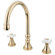 Elements of Design Madison Double Handle Deck Mount Roman Tub Faucet Trim Porcelain Cross Handle