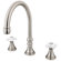 Elements of Design Madison Double Handle Deck Mount Roman Tub Faucet Trim Porcelain Cross Handle