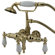 Elements of Design Vintage Three Handle Wall Mount Clawfoot Tub Faucet with Handshower