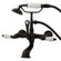 Elements of Design Hot Springs Double Handle Wall Mount Clawfoot Tub Faucet with Handshower