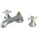 Elements of Design Metropolitan Double Handle Deck Mount Roman Tub Faucet Trim Porcelain Cross Handle