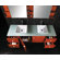 Virtu Ultra Modern Clarissa 61" Double Bathroom Vanity Set with Glass Top in Honey Oak