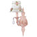 Jubilee Collection  Wall Sconce with White/Pink Net Flower Shade in Pink