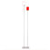 Zaneen Lighting Domino Two Light Torchiere Floor Lamp in Metallic Gray with White & Red Glass