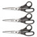 Acme United Corporation Three Pack Value Pack Scissors, 8in, Black                                                                                   