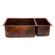 Premier Copper Products 33" Copper Hammered 75/25 Double Bowl Kitchen Sink in Oil Rubbed Bronze