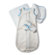 Swaddle Designs Organic zzZipMe Sack in Natural with Pastel Blue Trim